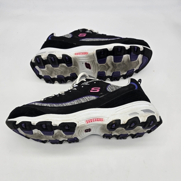 Skechers Shoes Womens 11 D Lites Gray Black Running Training Sneakers 149060 - Picture 5 of 8